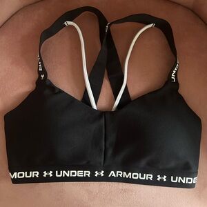 Under Armour Black Sports Bra with White Straps
